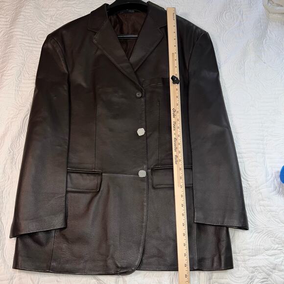 Stafford Blazer Jacket Size XL Brown Leather Lined Single Breasted 3-Button NWT - Picture 6 of 16
